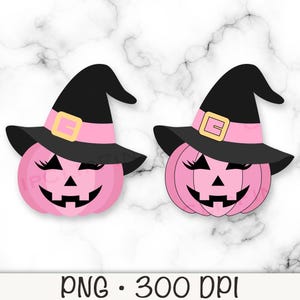 Pink Pumpkin PNG, Pink Witch Hat, Pink Halloween, Girl Pumpkin with Lashes, Cute Pumpkin, Tshirt Design file, Sublimation, Digital Download