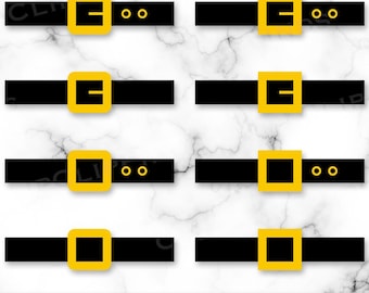 Cinturón SVG, Cinturón de Papá Noel, Cinturón de Papá Noel con y sin agujeros, Papá Noel, Cinturón de Elfo, SVG, PNG, Sublimación, Descarga digital instantánea