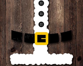 Santa Claus Shirt Costume SVG, Santa Shirt Outfit PNG, Santa Belt, Digital Download