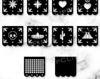 Papel Picado SVG, Papel Picado PNG, Dia de los Muertos, Day of the Dead, Ofrenda, Pyramid, Skull, Heart, Talavera, Digital Download File