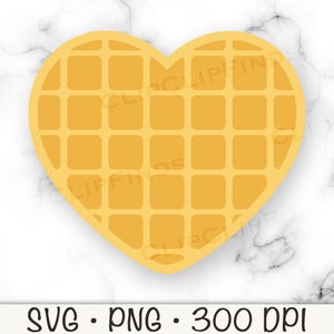 Heart Waffle PNG, Heart Waffle SVG, Heart Waffle Clipart, Valentine&#39;s Day Waffle, Belgium Waffle, Sublimation, Digital Download