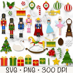 Pacote de clipart de quebra-nozes, PNG de quebra-nozes, SVG de quebra-nozes, download digital instantâneo