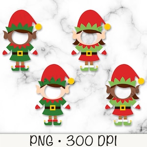 Christmas Elf Add Your Own Face Photo, Elf Add Your Face, Cute Faceless Elf, Overlay, Brown Elf, Girl Elf, Class Bulletin Board