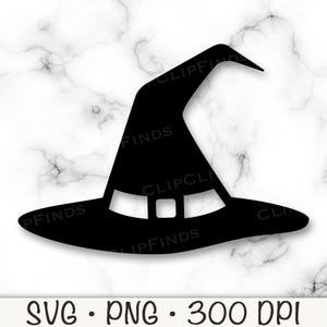 Chapéu de Bruxa SVG, Chapéu de Bruxa PNG, Silhueta de Chapéu de Bruxa, Vetor de Chapéu de Bruxa, Halloween, Topper, Arquivo para Download Digital