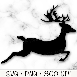 Rendieren SVG, rendieren vliegen, rendieren rennen, vectorbestand knippen en transparante PNG-achtergrond, sublimatie, illustraties, Instant Download