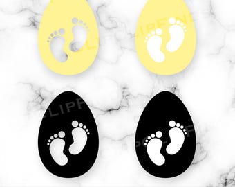 Anúncio de gravidez de Páscoa SVG, Ovo de Páscoa com pés de bebê PNG, Eggspecting, Arquivo de design de camiseta, Sublimação, Vetor, Download digital