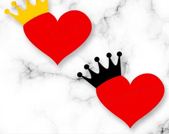 Heart With Crown SVG, Heart With Crown PNG, Valentine's Day
