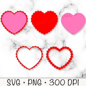 Ausgebocktes Herz SVG, Valentinstag Herz, geschnittene Vektordatei und transparenter PNG-Hintergrund, Sublimation, Clip Art, Sofort Download