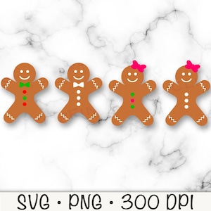Lebkuchenmann, Lebkuchenfrau, Junge, Mädchen, Weihnachten, SVG, PNG, Clip Art, Sofortiger digitaler Download