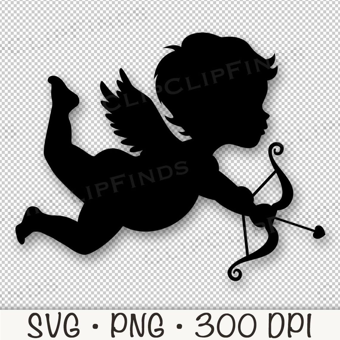 Cupid SVG, Valentine's Day Cupid PNG, Cupid Silhouette, Vector Cut File ...