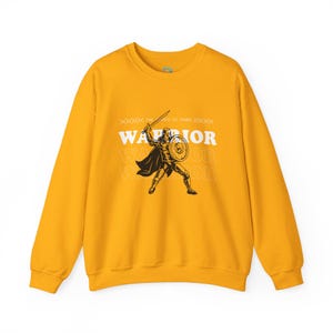Warrior Spirit Crewneck Sweatshirt, Inspirational Gift, Cozy Apparel, Motivational Wear, Perfect for Fitness Lovers and Celebrations