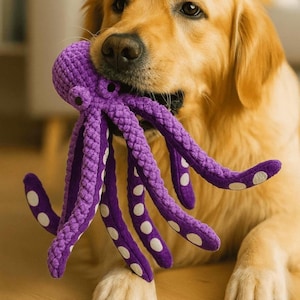 Plush Octopus Dog Toy Purple – Durable Tentacle Chew Toy for Dogs | Cute Sea Animal Pet Toy Soft, Interactive & Ocean-Themed Dog Gift