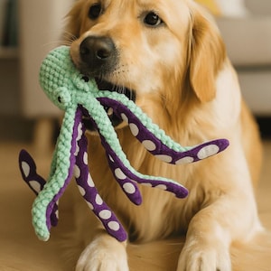 Plush Octopus Dog Toy, Tentacle Chew Toy Interactive Cute Dog Toy for Small and Medium Pets, Ocean Themed Sea Animal, Durable Gift For Puppy