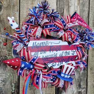 Patriotic America Wreath: 4th of July, Memorial Day Decor