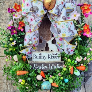 Bunny Kisses Easter Wreath: Spring Wildflowers & Carrots