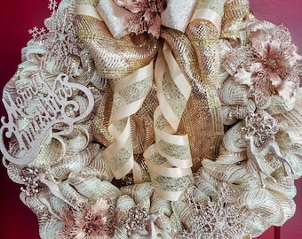 Stunning Rose Gold Christmas Wreath
