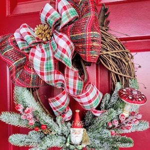 Adorable Gnome and Mushroom Winter Wreath