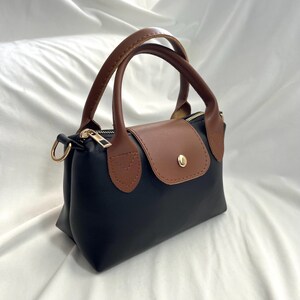 Sac à main en cuir végétalien, sac bandoulière noir, sac végétalien noir, sac à main de ville pour femme, sac à main minimaliste, sac à main en cuir élégant, cadeau pour la fête des mères