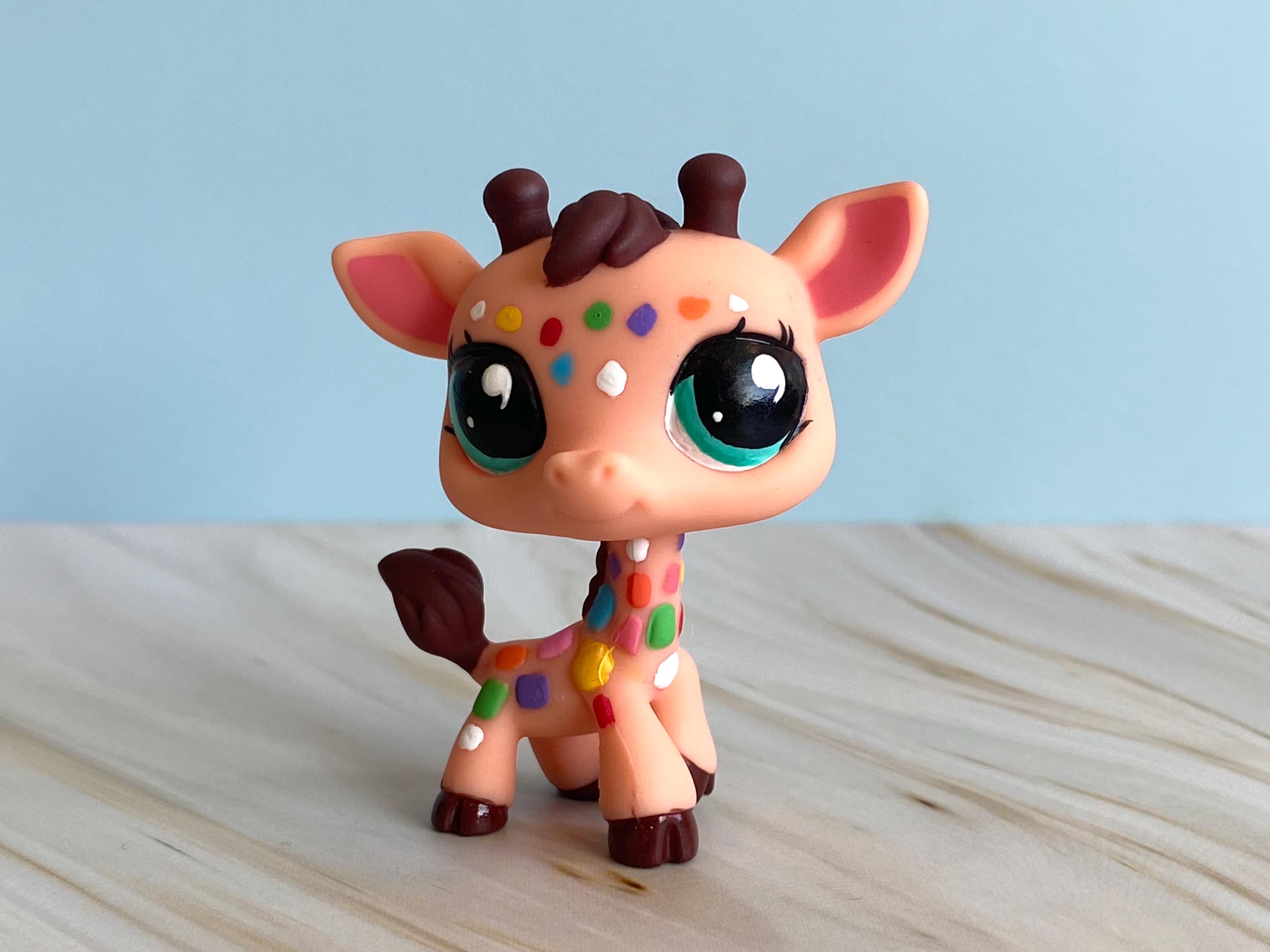 Littlest PetShop OOAK Rainbow Giraffe Unique custom