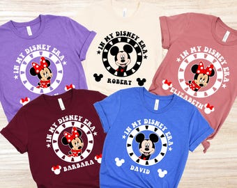 Koszulka „W mojej erze Disneya”, spersonalizowane koszulki „W mojej erze Disneya” z 2025 roku, koszulka rodzinna Disney, koszulka grupowa Disney, spersonalizowana koszulka z motywem wakacji Disneya
