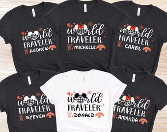 Camiseta Disney Epcot World Traveler, camiseta Disney Traveler, camiseta Disney Epcot, camiseta Disney Trip 2025, camisetas personalizadas Disney Family