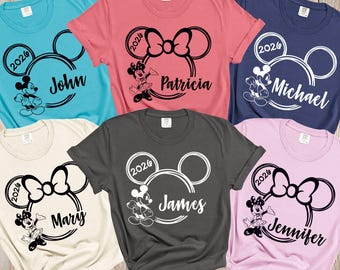 Benutzerdefinierte Name Disney T-Shirts, Disney Trip 2026 Shirt, benutzerdefinierte Disney Familie Passende Shirts, Disney Urlaub Komfort Farbe Shirt, Disney T-Shirt
