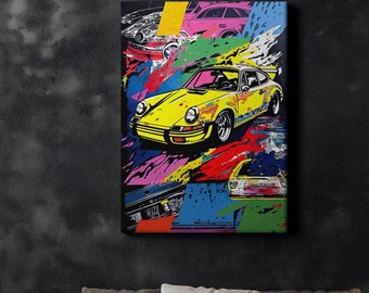 Canvas Art Porsche Wall Art Porsche Wall Print Gift For Porsche Fan Wall Decor Pop Art