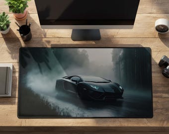Lamborghini Aventador Schreibtischmatte, Supercar Mauspad, Gaming Desk Mat, Sportwagen Deko, Geschenk für Autofan