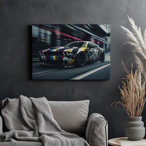 Canvas Art Dodge Challenger Wall Art Dodge Challenger Wall Print Gift For Car Guy Wall Decor Car