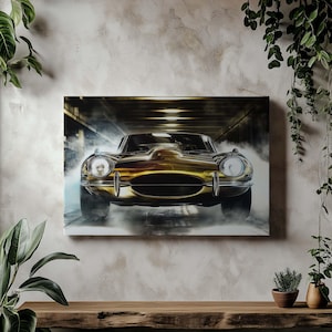 Canvas Art Jaguar E-Type Wall Art Jaguar E-Type  Wall Print Gift For Car Guy Wall Decor Car