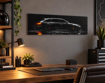 Audi RS6 Panoramic Metal Wall Art | Performance Car Decor | Garage Wall Art | Car Guy Gift