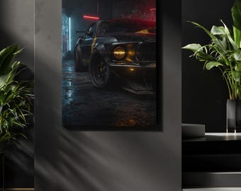 Canvas Art Ford Mustang Wall Art Ford Mustang Wall Print Gift For Car Guy Wall Decor Car