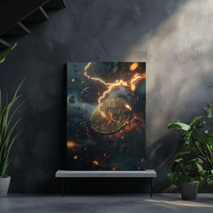Canvas Art Bitcoin Wall Art Crypto Wall Print Gift For Crypto Fan Wall Decor Bitcoin Lightning Network
