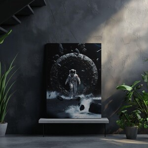 Astronaut Canvas Print - Space Wall Art - Galaxy Poster - Outer Space Decor - Sci-Fi Artwork - Cosmic Universe Painting