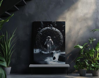 Astronaut canvasafdruk - kunst aan de muur ruimte - poster Galaxy - decor kosmische ruimte - sci-fi artwork - schilderij kosmisch universum