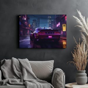 Canvas Art Dodge Challenger Wall Art Dodge Challenger Wall Print Gift For Car Guy Wall Decor Car