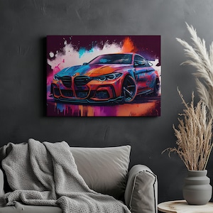 Canvas Art BMW M4 Wall Art BMW M4 Wall Print Gift For Car Guy Wall Decor Car