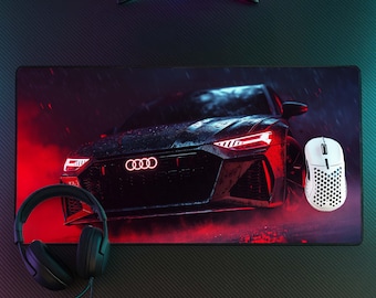 Alfombrilla de escritorio Audi RS6, alfombrilla de ratón con diseño de coche, alfombrilla para juegos automovilísticos, decoración de escritorio con diseño de coche de alto rendimiento, regalo para amantes de los coches.