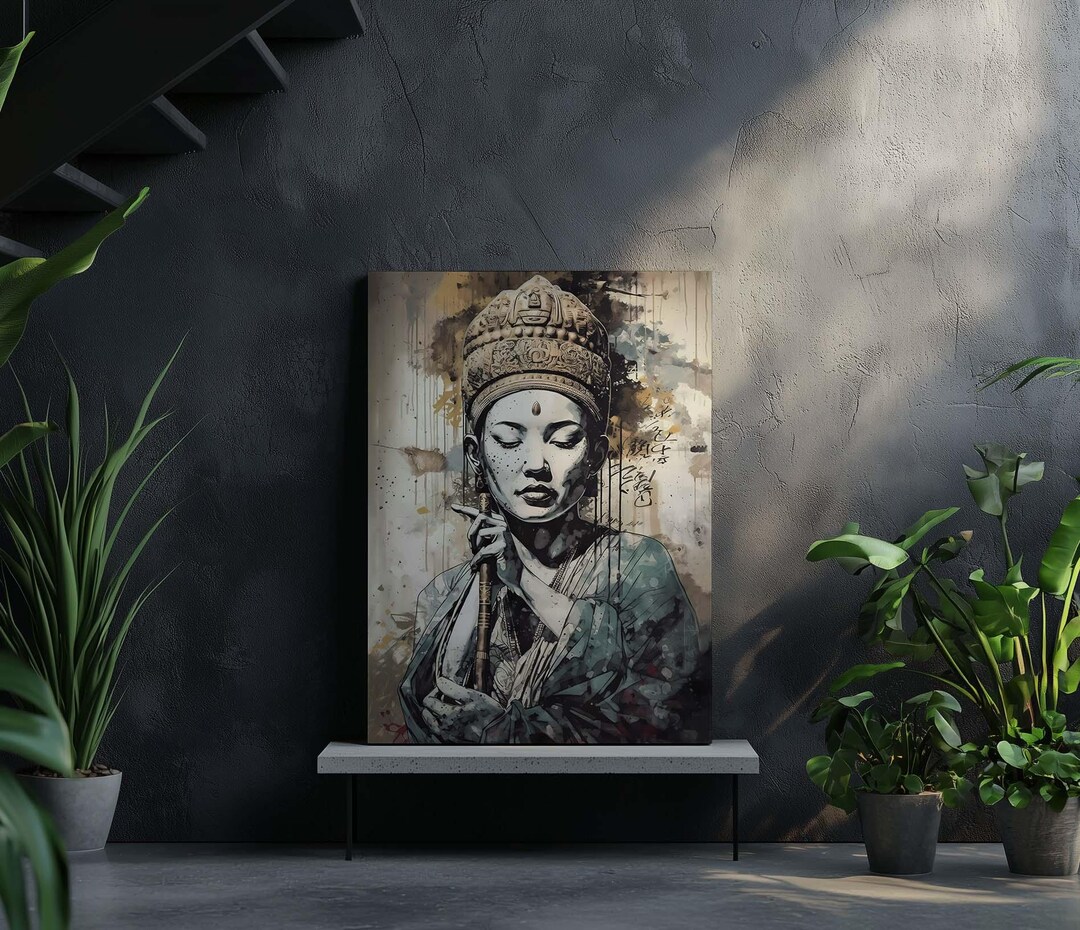 Canvas Art Buddha Wall Art Buddha Wall Print Gift for Yoga Fan Wall ...