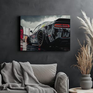 Canvas Art Dodge Challenger Wall Art Dodge Challenger Wall Print Gift For Car Guy Wall Decor Car