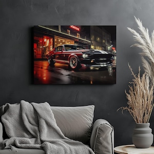 Canvas Art Ford Mustang Wall Art Ford Mustang Wall Print Gift For Car Guy Wall Decor Car
