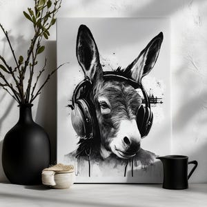 Canvas Art Donkey Wall Art Donkey Wall Print Gift For Donkey Fan Wall Decor Office