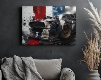 Canvas Art Ford Mustang Wall Art Ford Mustang Wall Print Gift For Car Guy Wall Decor Car