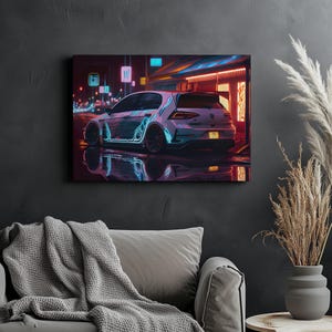 Canvas Art VW Golf Wall Art VW Golf  Wall Print Gift For Car Guy Wall Decor Car