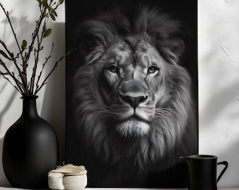 Canvaskunst Leeuw muurkunst Leeuw muur print cadeau voor dier Fan muur decor kantoor