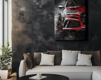 Canvas Art Audi RS6 Wall Art Audi RS6 Wall Print Gift For Car Guy Wall Decor Car