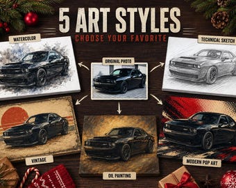 Weihnachtsgeschenk Auto für Männer, Personalisiertes Autobild vom Foto, Individuelles Autoportrait, Geschenk für Ehemann Freund Papa
