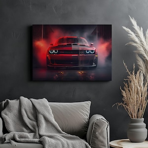 Canvas Art Dodge Challenger Wall Art Dodge Challenger Wall Print Gift For Car Guy Wall Decor Car