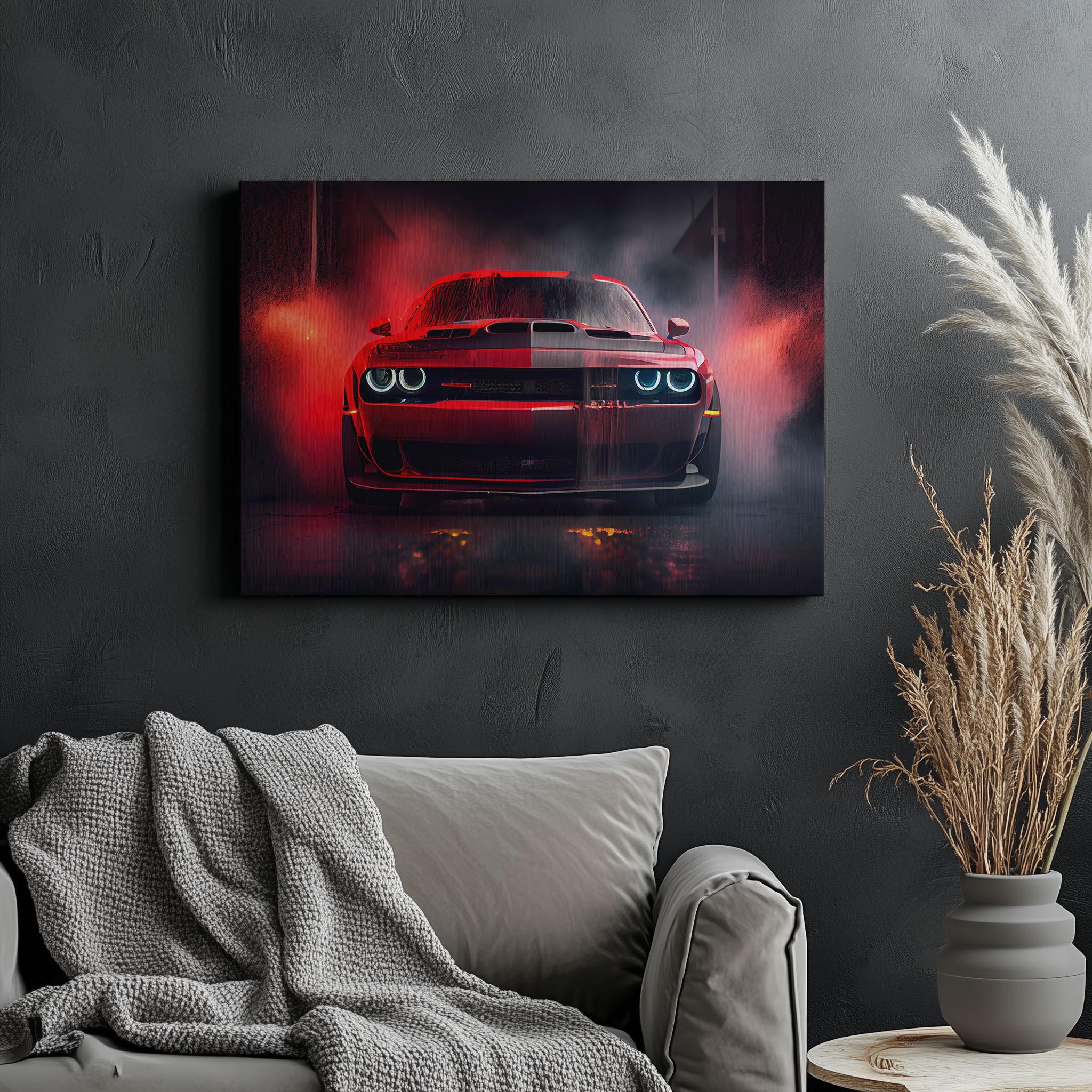 Canvas Art Dodge Challenger Wall Art Dodge Challenger Wall Print Gift For Car Guy Wall Decor Car