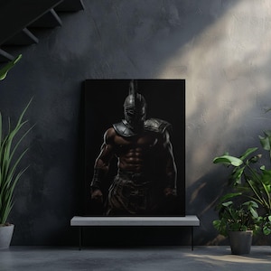 Canvas Art Warrior Wall Art Warrior Wall Print Gift For Spartan Fan Wall Decor Warrior